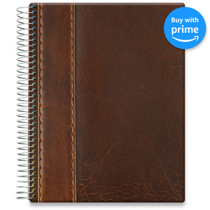 Hardcover Planner 2023-2024 - Leather Pattern Brown