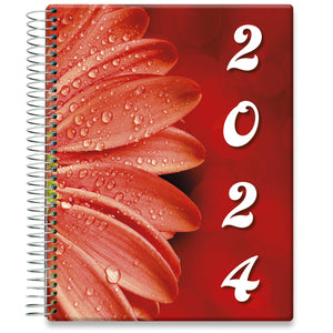 Jan to Dec 2024 Planner - Red Floral