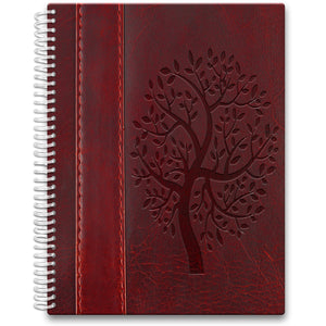Mar 2023-2024 Softcover Planner - Red Leather Pattern w Tree
