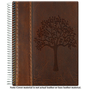 April 2023 to June 2024 Planner - Tree Leather Pattern Brown